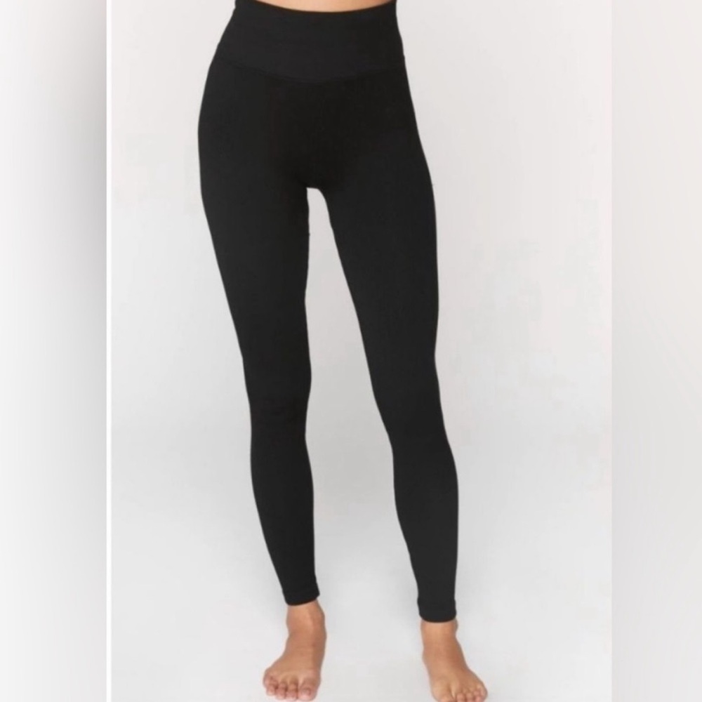 Spiritual Gangster Ribbed Seamless Black High-Waisted Leggings Size XS/S - Picture 2 of 8